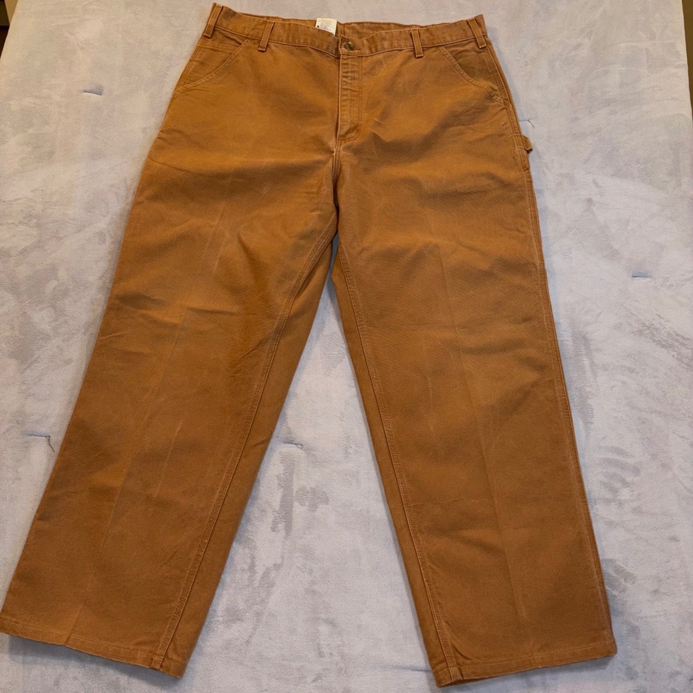 Carhartt B11 BRN Washed Duck Work Dungaree Pants Brown Made in USA 40x30 Mens